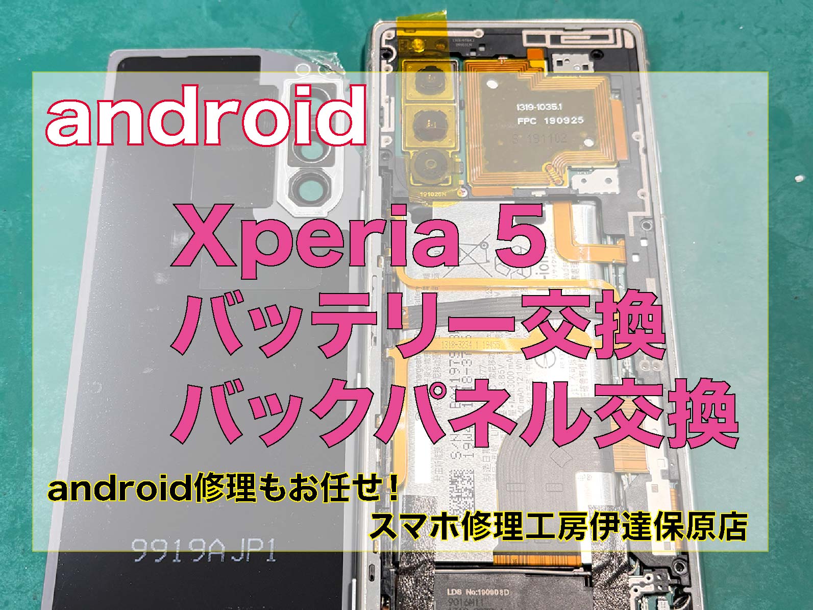 xperia 5 バックパネル・バッテリー交換
